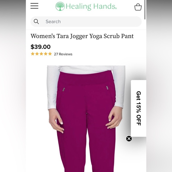 Healing hands Tara jogger yoga scrub pants women’s L - Picture 5 of 5